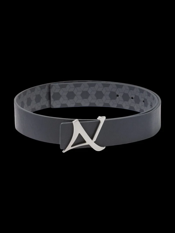AU NOIR Shelby Belt - Brushed Nickel Navy - Image 1