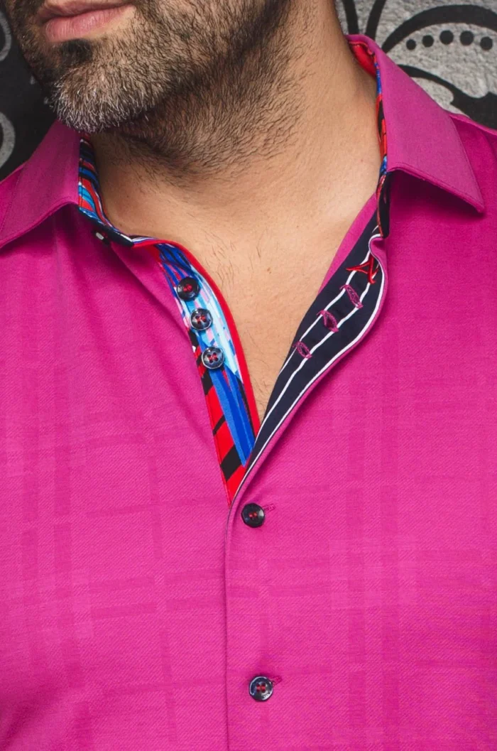 AU NOIR Stretch Shirt - Capazza Fuchsia - Image 3
