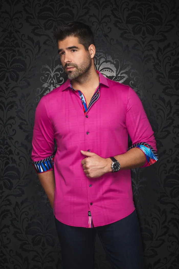 AU NOIR Stretch Shirt - Capazza Fuchsia - Image 2