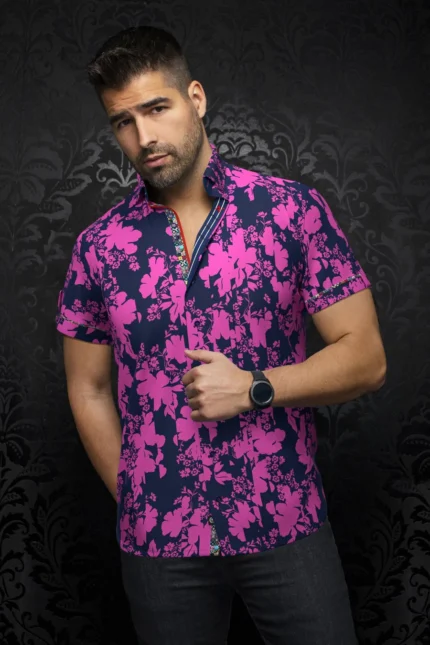 AU NOIR Stretch Shirt - Capazza Fuchsia