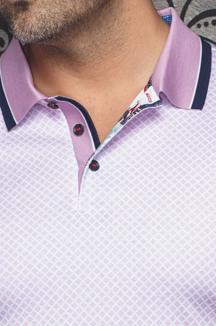 AU NOIR Polo Shirt - Fairmont Pink Stretch - Image 3